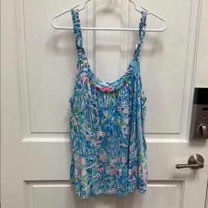 Lilly Pulitzer Loro Top Blue Ibiza Cabana Cocktail Size XL